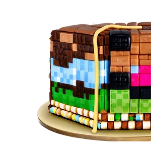 Minecraft Cake Chocolate PNG 06132024