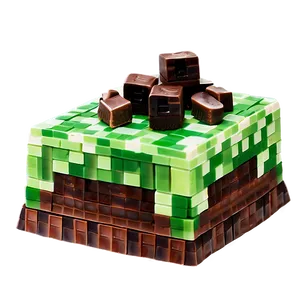 Minecraft Cake Chocolate PNG 06132024
