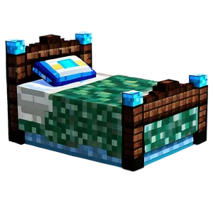 Minecraft Cartoon Bed PNG 06122024