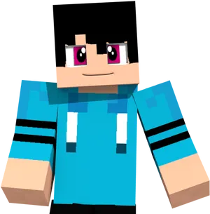 Minecraft Character Blue Shirt PNG image
