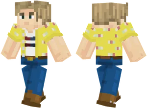 Minecraft_ Character_ Models_ Front_and_ Back_ View PNG image