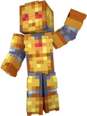 Minecraft_ Character_ Pixelated_ Armor PNG image