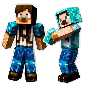 Minecraft Character Poses PNG Bxa