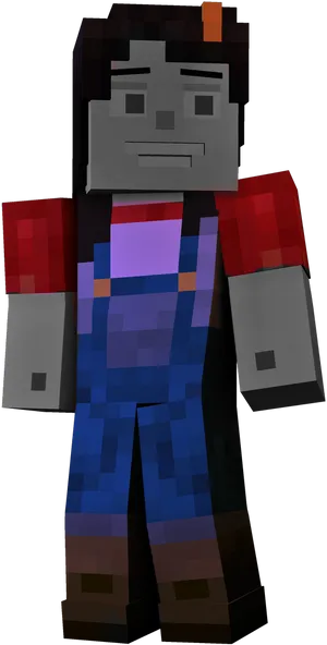 Minecraft_ Character_ Shaded_ Portrait PNG image