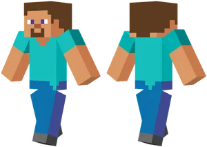 Minecraft Character Steve Model PNG image