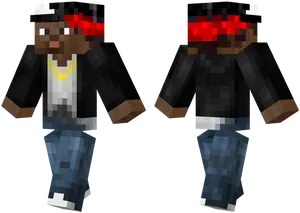 Minecraft Character Twins Blur Effect PNG image