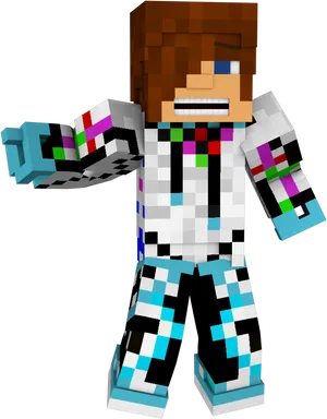 Minecraft Character With Colorful Armor