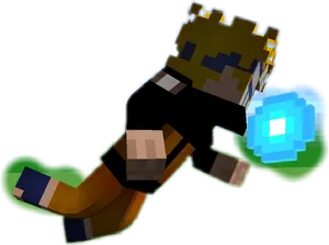 Minecraft Character With Rasengan PNG image