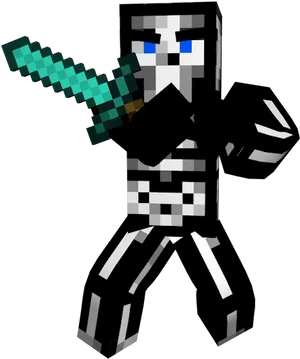 Minecraft_ Character_ With_ Sword.png PNG image