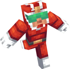 Minecraft Characterin Red Outfit PNG image