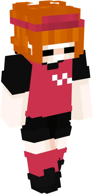 Minecraft Characterin Redand Black Outfit PNG image