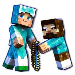 Minecraft Characters In Action Png Jov89 PNG image