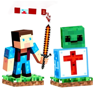 Minecraft Characters In Pixel Art Png Qrp43 PNG image