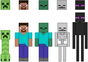 Minecraft Charactersand Faces