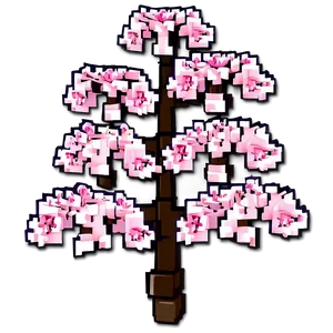 Minecraft Cherry Blossom Tree PNG 06122024