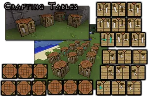 Minecraft Crafting Tablesand Recipes PNG image
