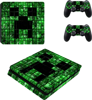 Minecraft Creeper Consoleand Controllers PNG image