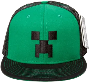 Minecraft Creeper Face Cap PNG image
