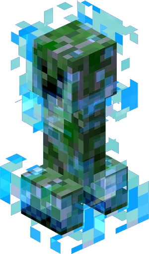 Minecraft Creeper Glitch Art PNG image