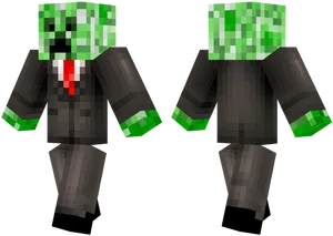 Minecraft Creeperin Suit Skin PNG image