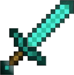 Minecraft Diamond Sword Graphic PNG image