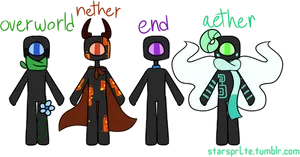 Minecraft Dimensional Endermen Art PNG image