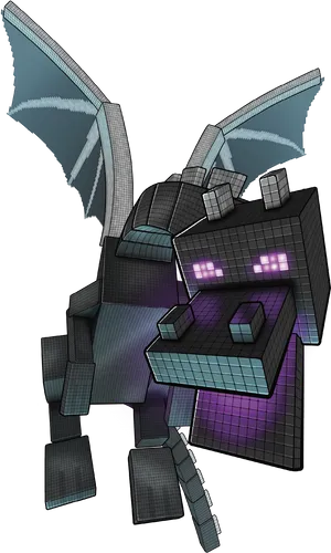 Minecraft Ender Dragon Illustration PNG image