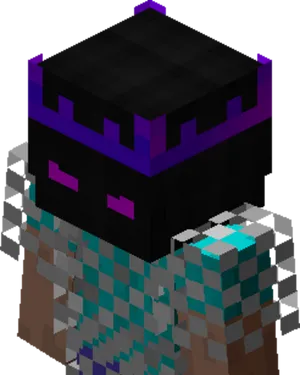 Minecraft_ Enderman_ Head_ Closeup PNG image