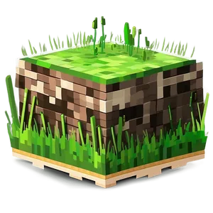 Minecraft Grass Block Flat Design Png Wrk PNG image