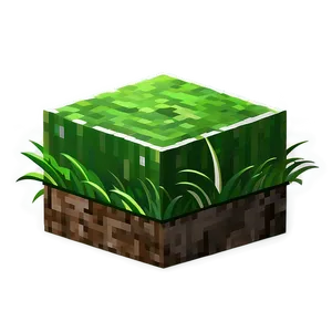 Minecraft Grass Block Reflection Png 06252024 PNG image