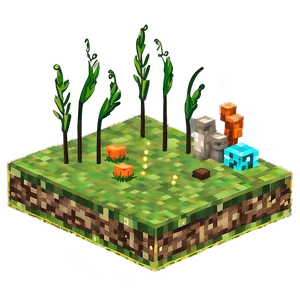 Minecraft Grass Block With Mycelium Png 05252024 PNG image