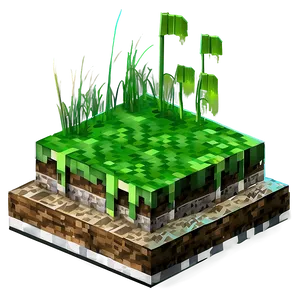 Minecraft Grass Block With Soil Layer Png Xog91 PNG image
