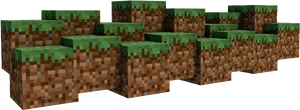 Minecraft Grass Blocks Array PNG image