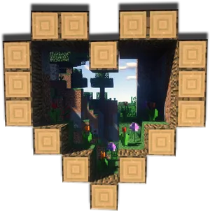 Minecraft_ Heart_ Shaped_ Portal_ Frame PNG image