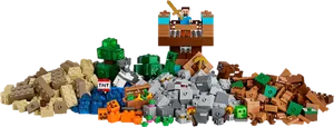 Minecraft_ Mobs_and_ T N T_ Lego_ Setup PNG image