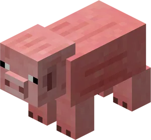 Minecraft Pig Character Graphic PNG image