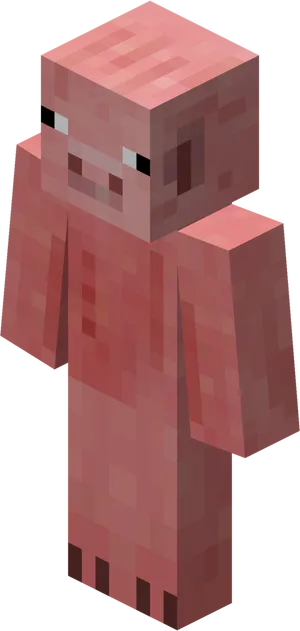Minecraft Pig Character Render PNG image
