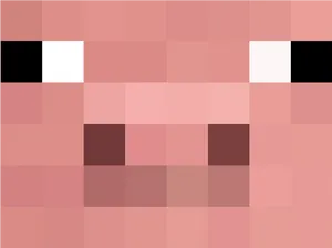 Minecraft Pig Face Pixel Art PNG image