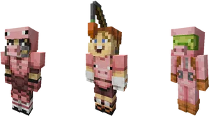 Minecraft Pig Themed Skins PNG image