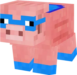 Minecraft Pig With Blue Glasses PNG image