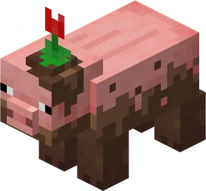 Minecraft_ Pig_with_ Saddle.png PNG image