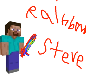 Minecraft Rainbow Steve Character PNG image