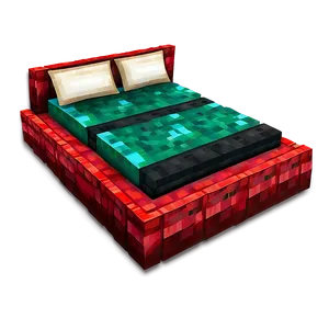 Minecraft Red Bed PNG 06122024