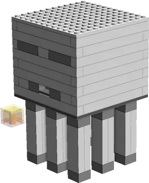 Minecraft Style Piano With Gold Ingot PNG image