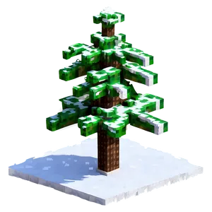 Minecraft Tree In Snow PNG Cfn PNG