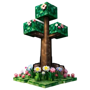 Minecraft Tree With Flowers Png 33 PNG image