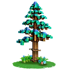 Minecraft Tree With House PNG 06122024 PNG