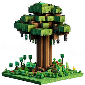 Minecraft Tree With House PNG 06122024 PNG