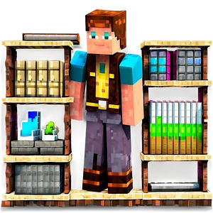 Minecraft Villager In Library PNG Roe