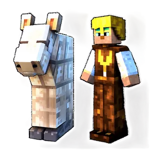 Minecraft Villager With Animals Png Euo PNG image